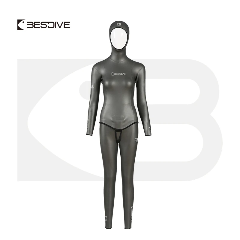 Bestdive Classic 5mm Smoothskin Diving Wetsuit for Female Freediving Spearfishing Scuba Diving Women's Yamamoto Neoprene Wetsuit