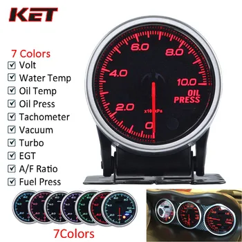 2 Inch 52MM Auto Gauge Meter Ext Temp Turbo Boost Oil Press Water Temp Oil Temp RPM Trans Temp AFR Gauge With Stepper Motor