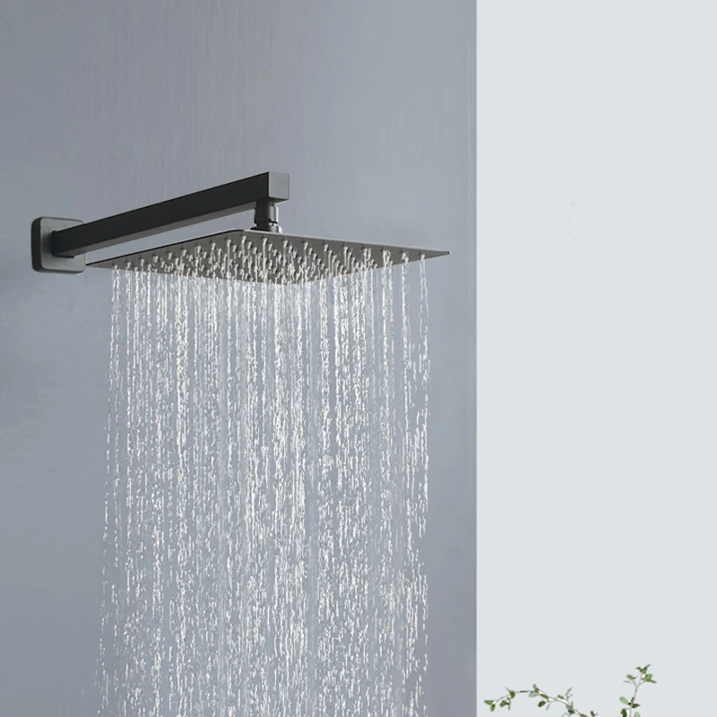 Luxury Grey Rainfall Shower Head Bathroom 8/10/12/16