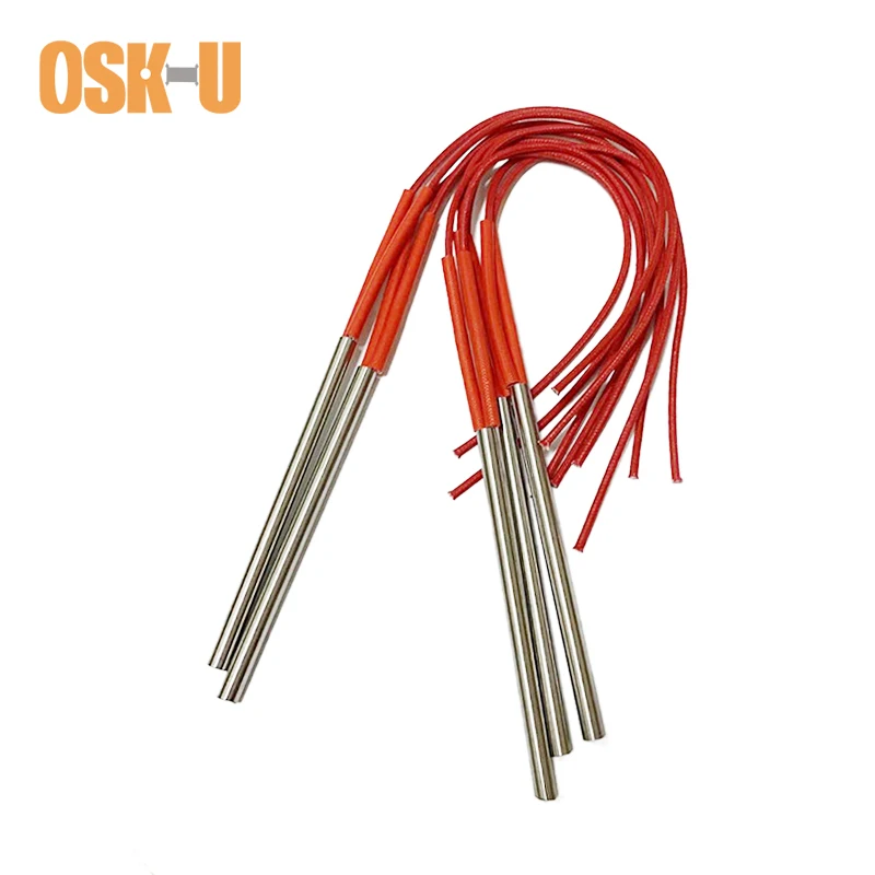 5pcs Electrical Cartridge Heating Resistance Element 8mm Tube Diameter Heater Tube Element Wattage 100/100/120/150W