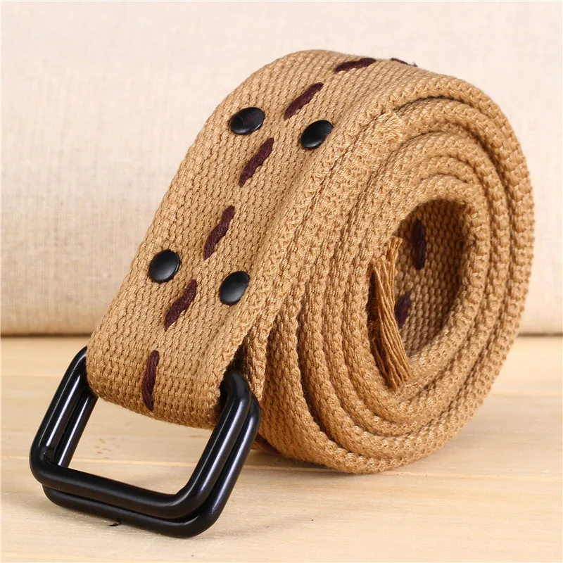 New Brand Double Loop Canvas Belts Women WIDE BELT Mens Designer Belts High Quality Famous Brand Tactical Belt Belt Women