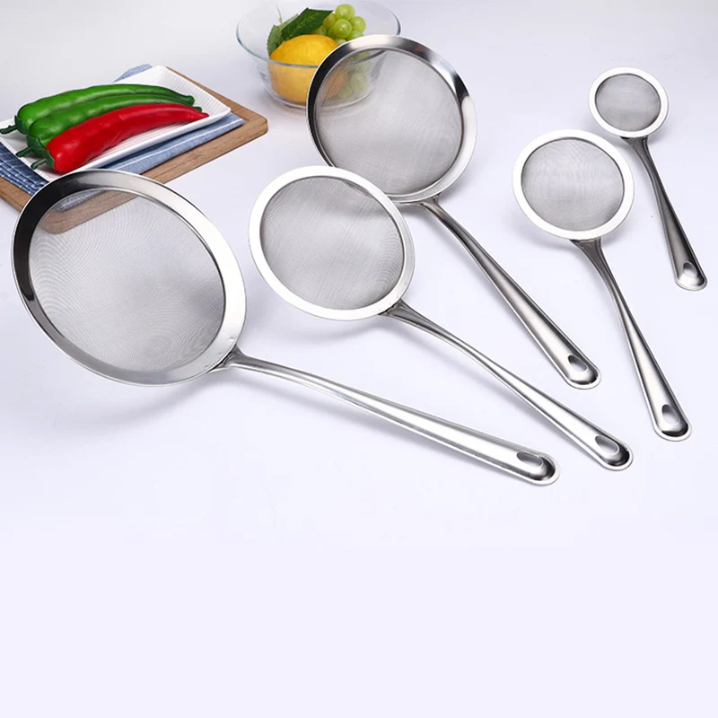 Stainless Sieve Juice Filter Colander Kitchen Ultra-Fine Dreg Screening Colander Fruit Milk Filter Screen Big Strainer Colander