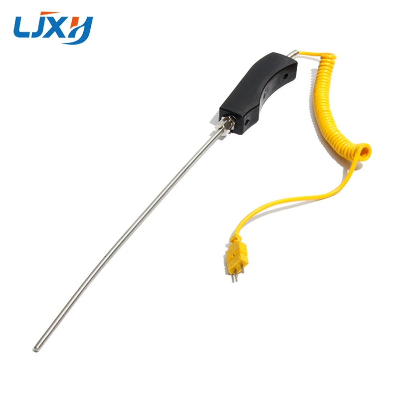 LJXH WRNK-187/104MLarge Handle K Type Handheld Armored Thermocouple High Temperature Furnace Probe Measuring Rod Sensor