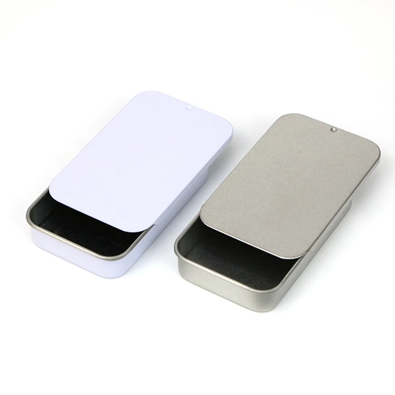 1pcs Jewelry Storage 5*8cm  Earring Necklaces Rings Collection Travel Portable Tinplate Metal Tin Slide Box Case Packaging