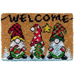 Christmas Crochet strings rugs do it yourself Embroidery carpet with Pre-Printed Pattern latch hook Cross stitch kits Tapestry