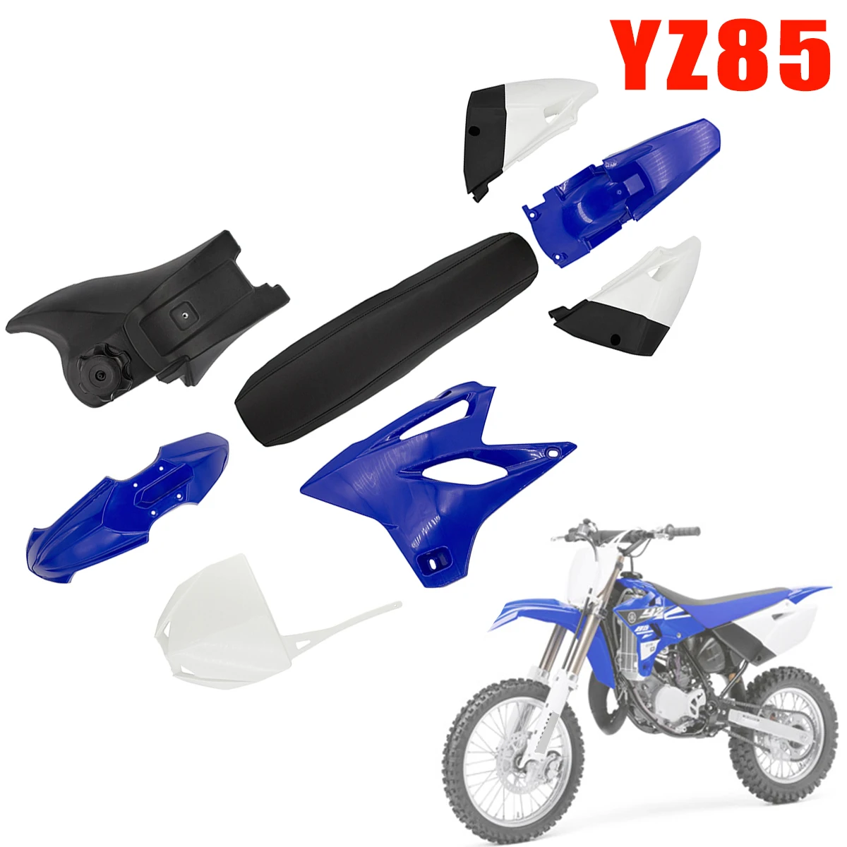 

Motorcycle Plastic Kit Fender Radiator Shrouds Number Plate Fairing Cover For YAMAHA YZ85 YZ 85 2015 2016 2017 2018 Dirt Bike