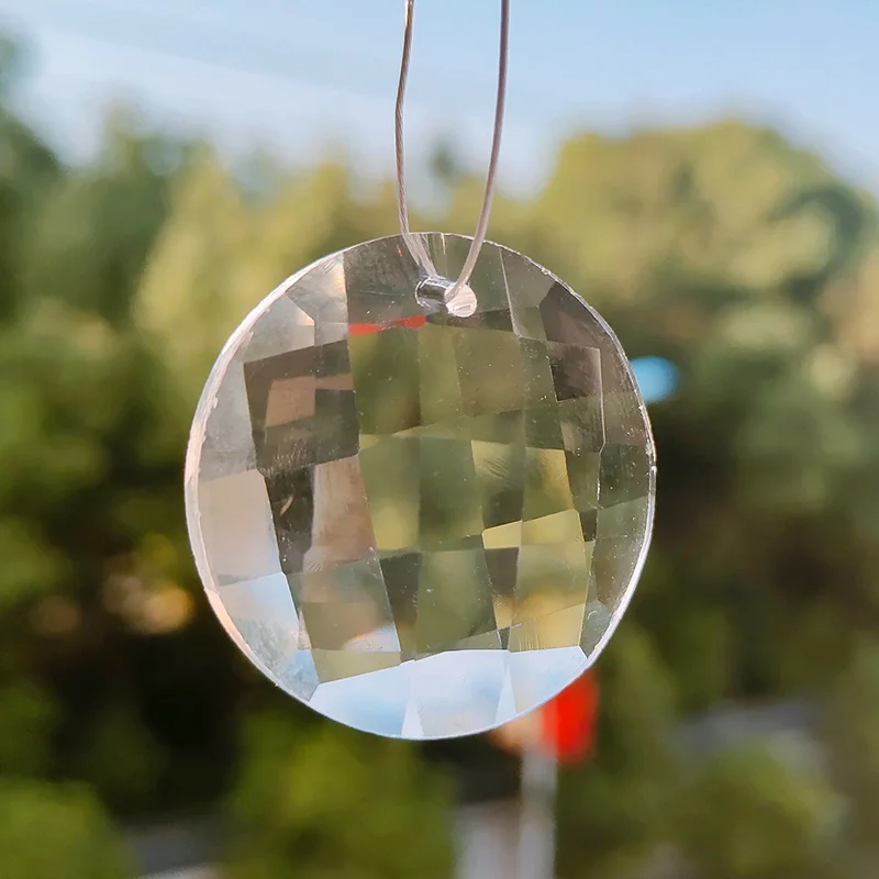 Yeni temizle sekizgen kristal Suncatcher avize kristaller prizmalar kolye asılı süs ev dekor aydınlatma aksesuarları 40MM