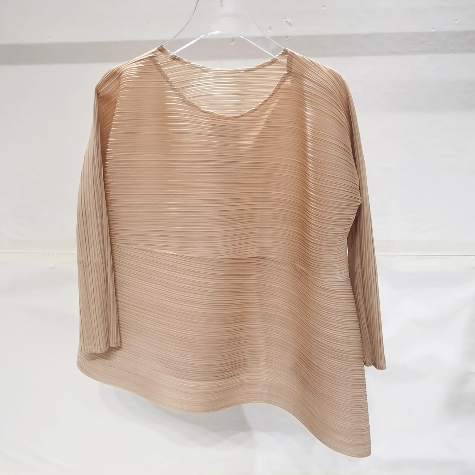 Changpleat Women's Irregular T-shirt for Fall 2021 Issey Miyake pleated Fashion plus size loose casual stitching t-shirt top