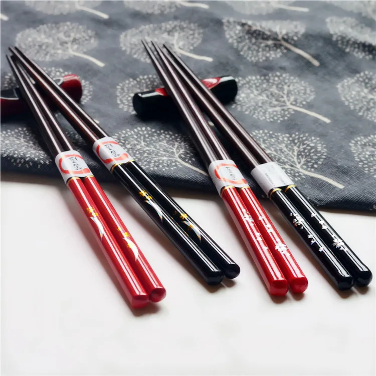 Japanese Cherry wooden chopsticks pointed tableware no slip chopsticks китайские палочки  children chopsticks  cute chopsticks