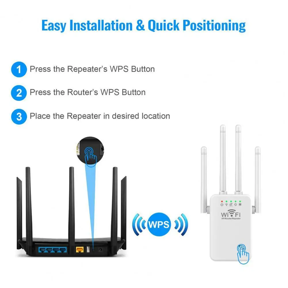 High Speed with Indicator Light 300Mbps Wireless Router Extender Booster for Office