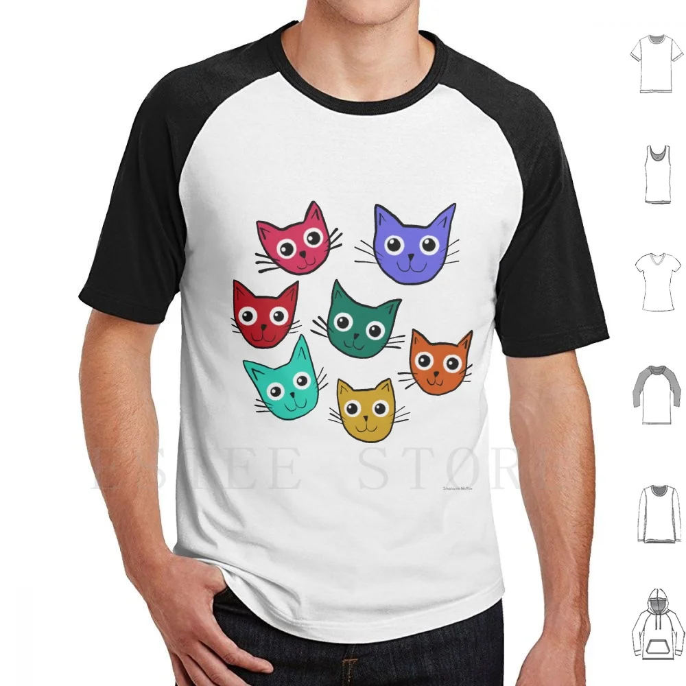 Kitty Cat Doodles T Shirt DIY Big Size 100% Cotton Kitty Cat Feline Cute Kitty Cute Cat Cat Lover Cat Doodles Doodle Pink