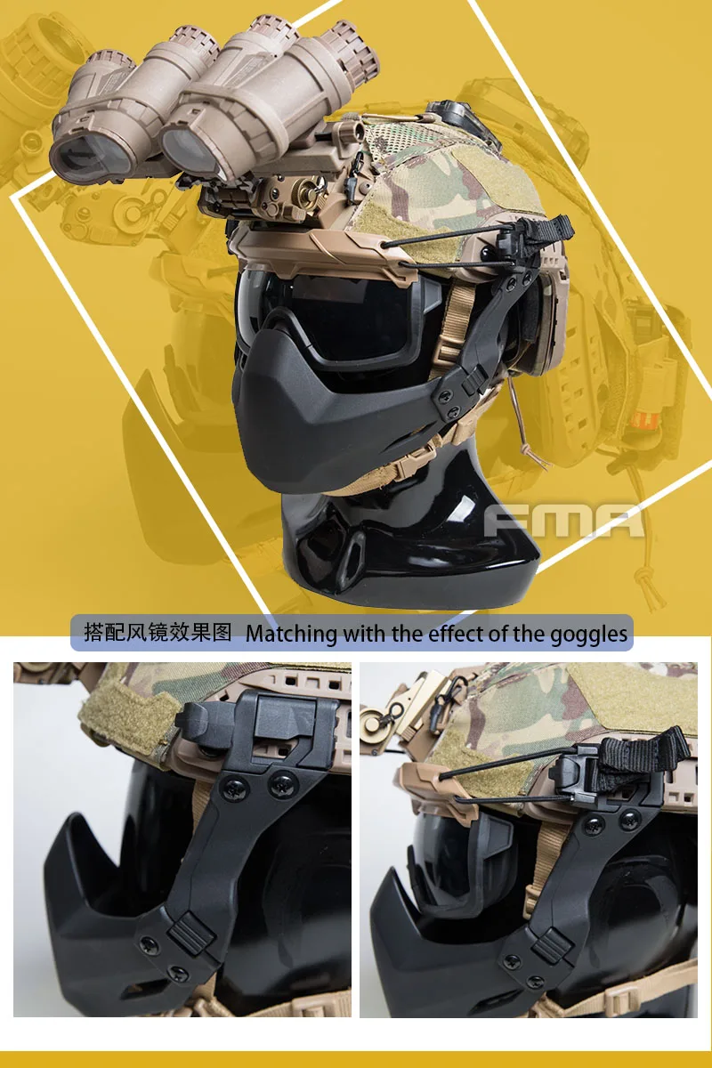 FMA Half Seal Mask For Tactical Gear Helmet Accessories Outdoor Army Hunting Airsoft Equipement Folding Mask Military Paintball