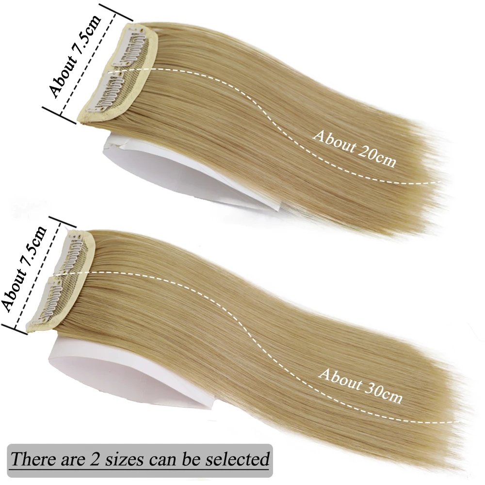 NICESY Synthetic Short Hair Pieces Invisible Clip in Hair Pad High Hair Pieces in Hair Extension Fluffy Natural Fake Hairpieces