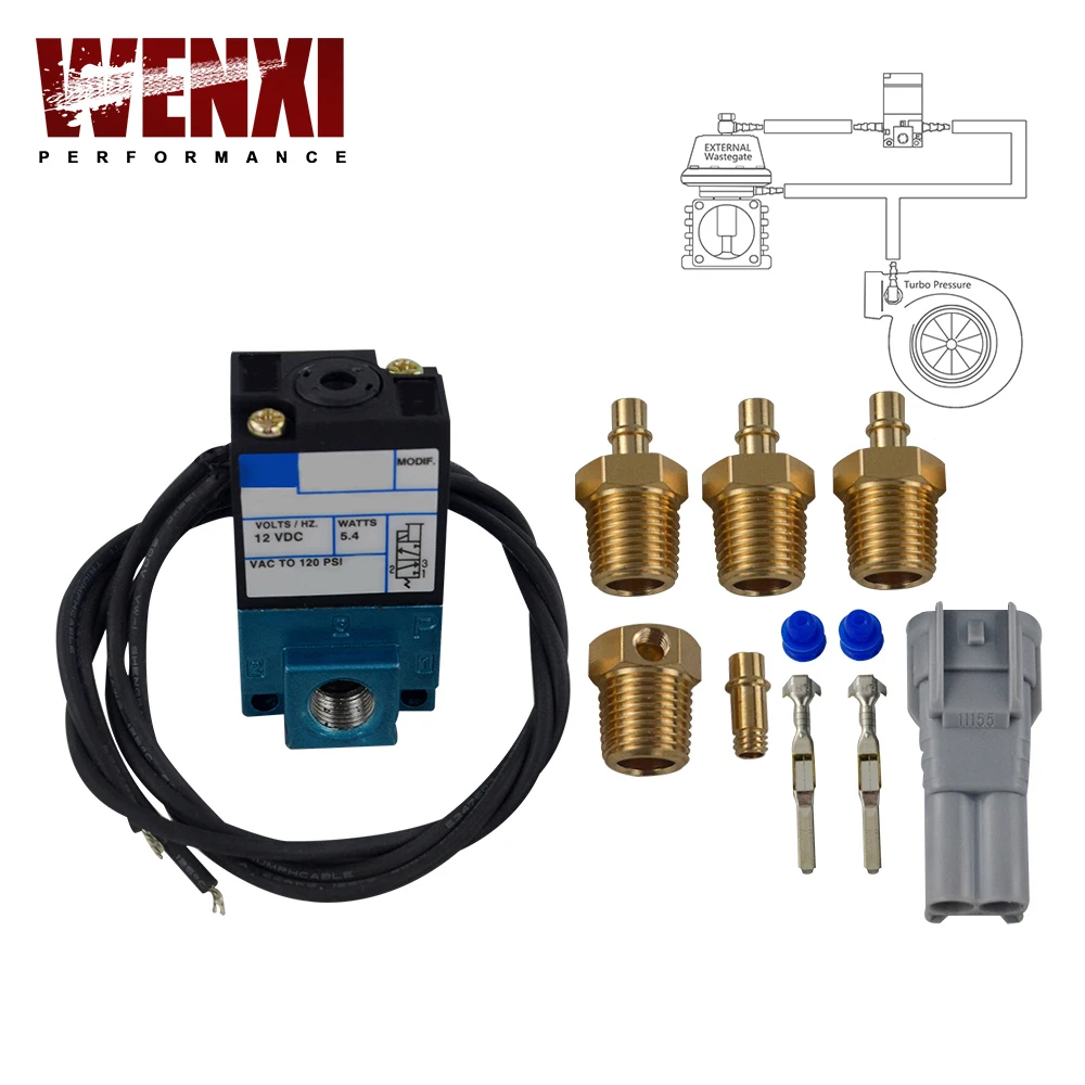 

ECU 3 Port Electronic Boost Control Solenoid Valve 35A-ACA-DDBA-1BA With Brass Silencer