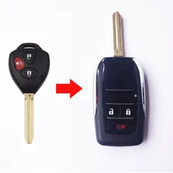 Replacement Modified Folding Flip Remote Key Shell Case For Toyota Corolla RAV4 New Vios 3 Button Key Fob Cover