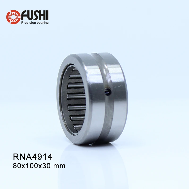 RNA4914 Bearing 80*100*30 mm ( 1 PC ) Solid Collar Needle Roller Bearings Without Inner Ring 4624914 4644914/A Bearing