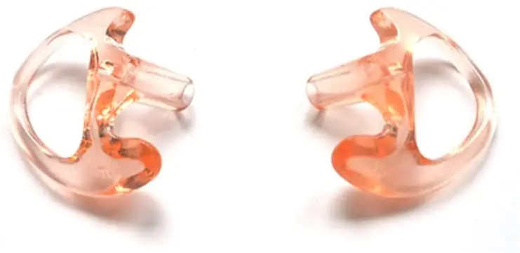 2pcs 3.5mm Police Listen Only Earplugs with a pair of medium ear hooks for speaker microphone