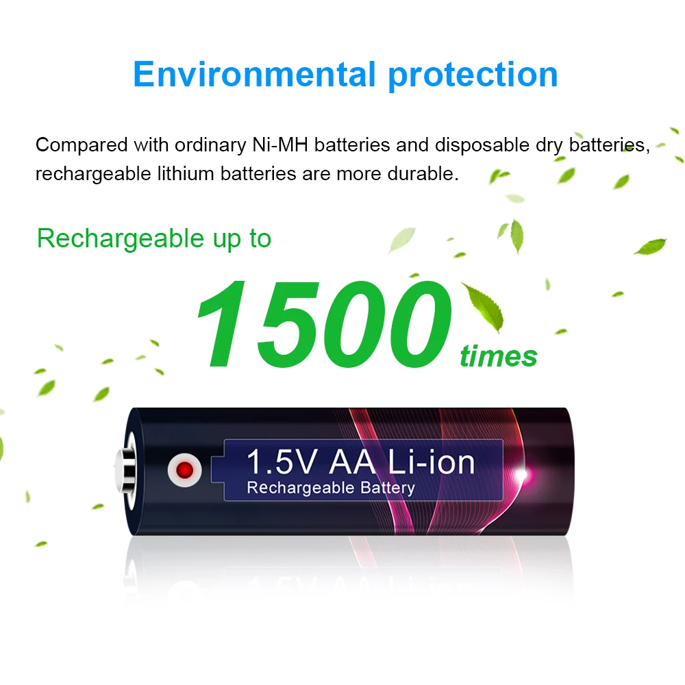 Imagem -04 - Bateria de Lítio Recarregável do Íon de Lítio 3000mwh de 1.5v aa a Bateria de Grande Capacidade aa Pode Ser Recarregada para Câmeras Brinquedos