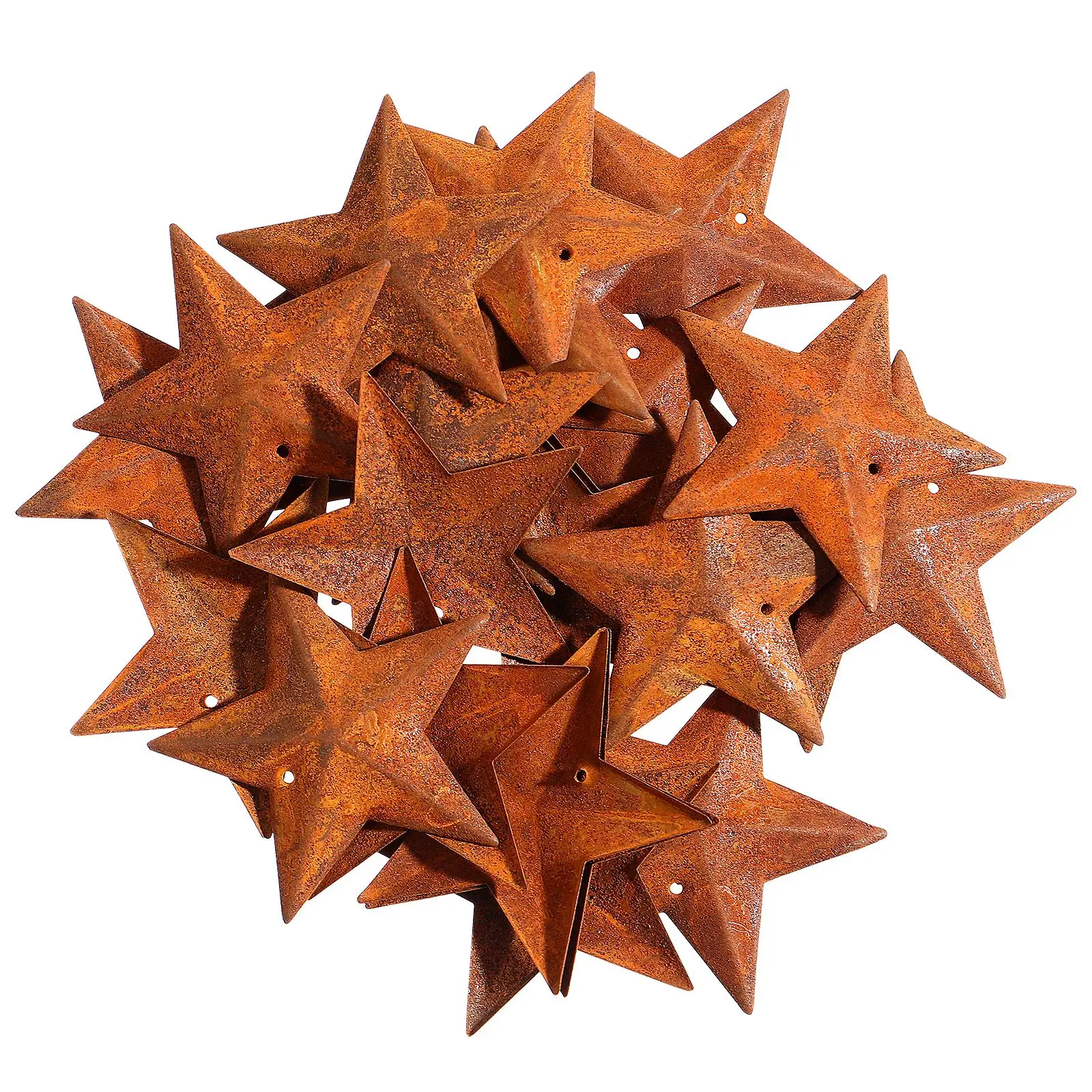 150pcs 4.5cm Metal Five-Pointed Christmas Tree Decorationss DIY Hanging Pendants Rusted Pentagram Christmas Decoration