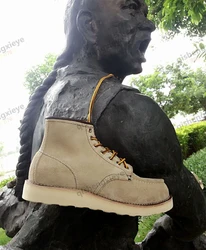 YQ8173 Rock Can Roll Super Quality Italian Cowhide Leather Durable Stylish Handmade Goodyear Welted Suede Boots Size 35-49