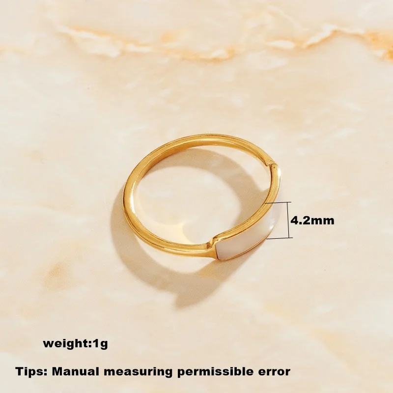 SOMMAR Hot Gift steel stainless color size 5 6 7 8 9 Girl rings Reduced White Shell ring men men jewelry