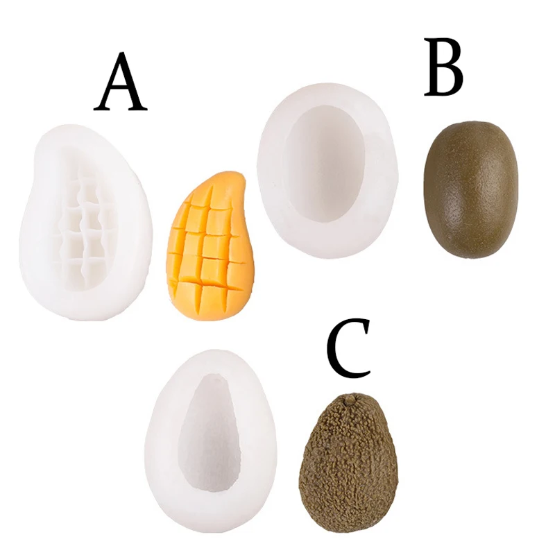 

3D Simulation Fruit Silicone Mold for Candle DIY Kiwi Avocado Mango Food Grade Mold Aroma Plaster Creative Ornaments Resin Epoxy