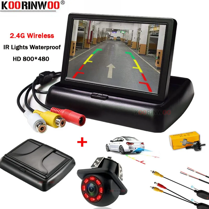 Koorinwoo CCD Wireless Car Styling Foldable Monitor 4.3