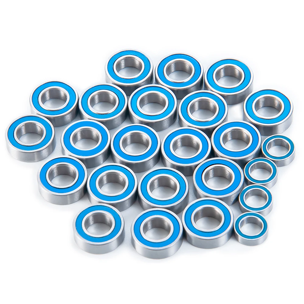 AXSPEED 24Pcs Wheel Hub Sealed Bearing Kit for Tamiya Clodbuster 1/10 RC Car Truck Model Accessories Upgrade Parts