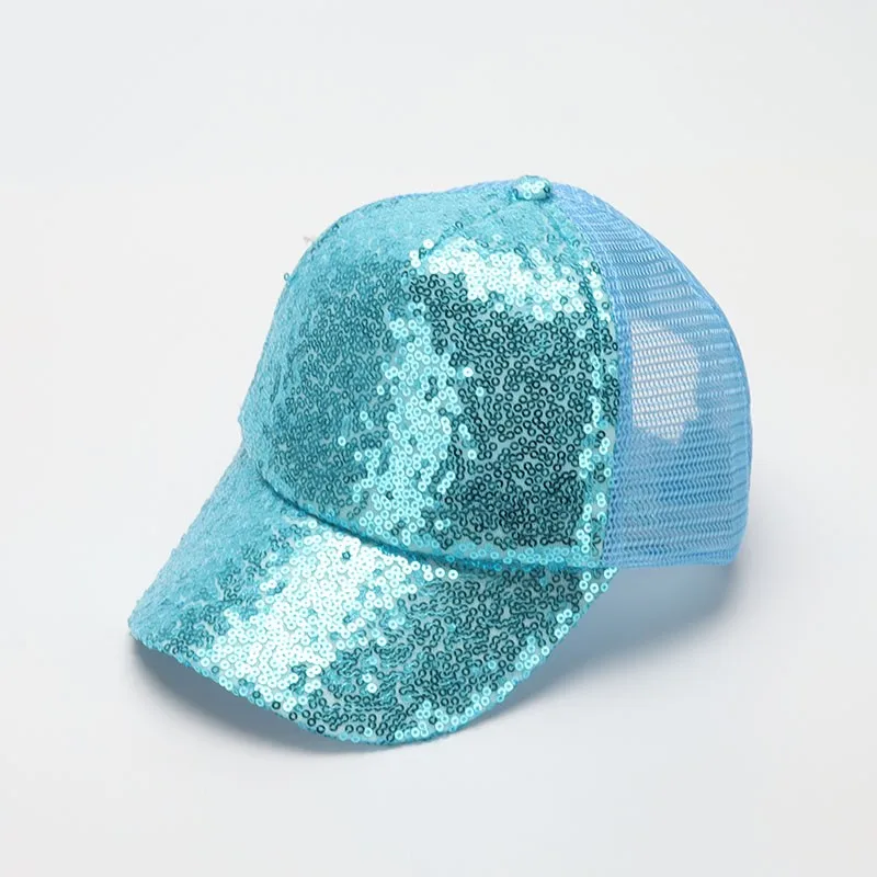 Deepom Mesh Cap Für Kinder Mädchen Jungen Baseball Kappe Eltern Kind Outdoor Sport Caps Shiny Dance Zeigen Mode Einstellbar