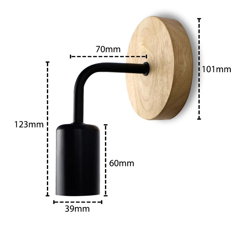 Lámpara de aplique en madera, diseño retro Vintage, boquilla E27, 110V y 220 V, decoración industrial, comedor y dormitorio - details 2