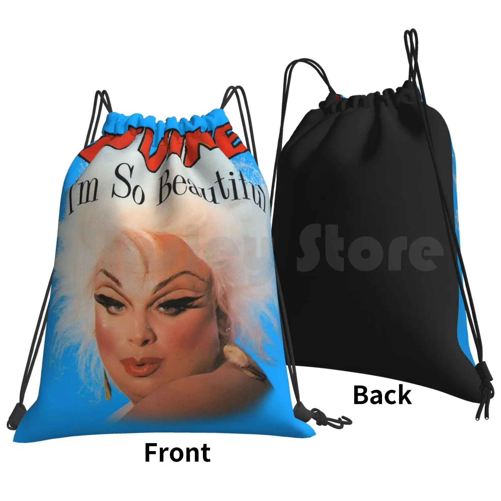 Divine Im So Beautiful John Waters Backpack Drawstring Bag Riding Climbing Gym Bag Divine John Waters Divine Waters Im So