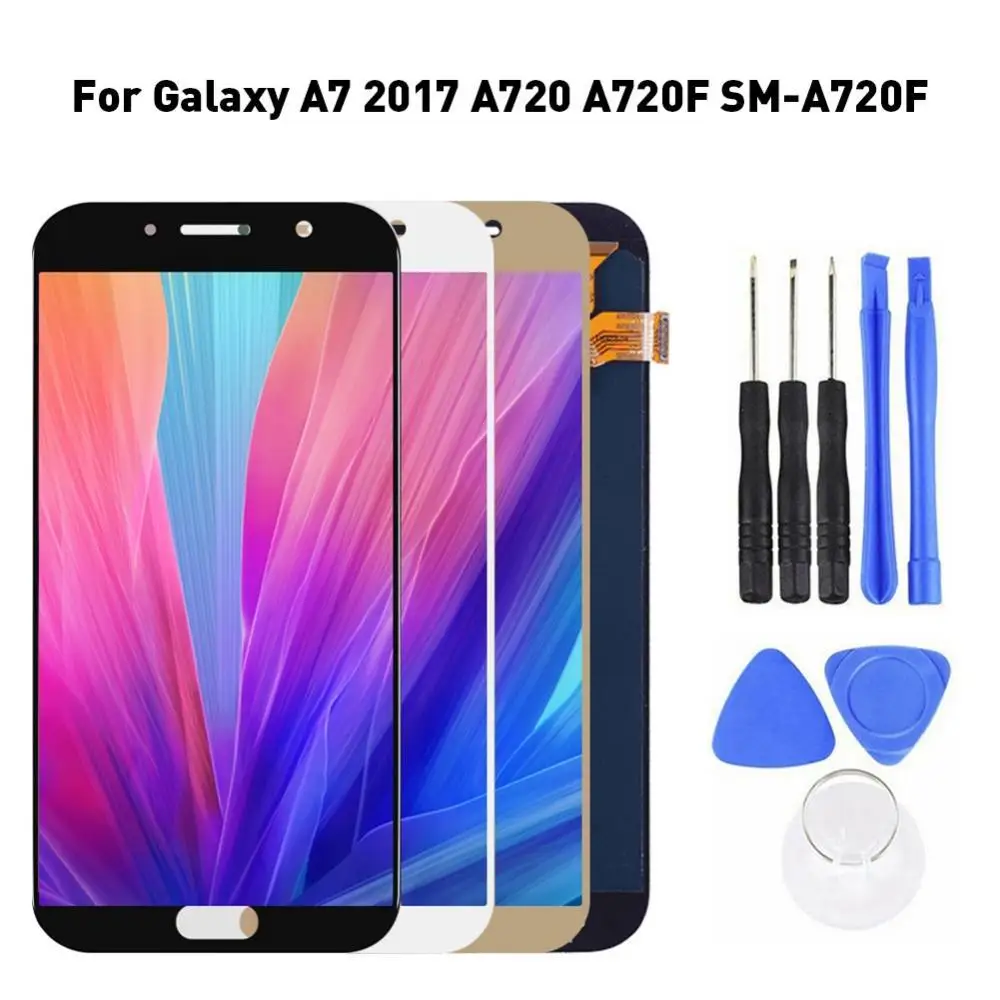 

100% AMOLED LCD For Galaxy LCD Digital Display Screen Digitizer Replacement Tool Kit forA7 2017 A720 A720F SM A720F