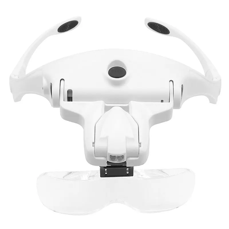 1.5x 2x 2.5x 3.5x Headband Magnifying Glass Rechargeable Reading Magnifier with LED Lights Head Loupe 5 Lenses