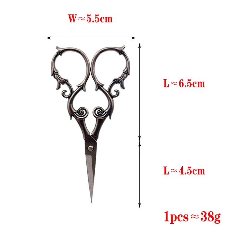 1 sztuk ze stali nierdzewnej Vintage krawiectwo nożyce kwiatowe szycia haft Retro nożyczki krótkie tkaniny Cutter przędzy ścinanie