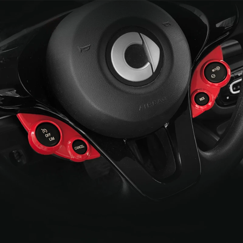 

Car Steering Wheel Button Decoration Cover Protection Sticker Interior Styling Accessories For Mercedes Smart 453 fortwo forfour