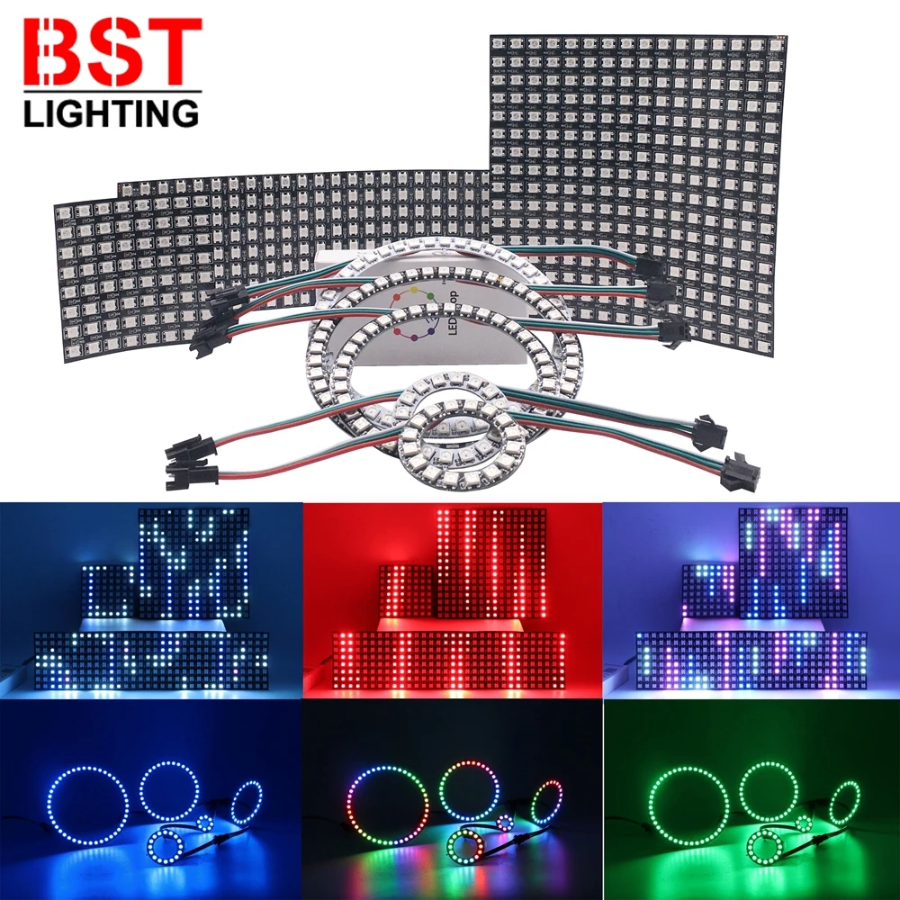 digital de led tela flexivel 88 1616 832 ws2812 5050 rgb dc 5v ws2812b painel 01