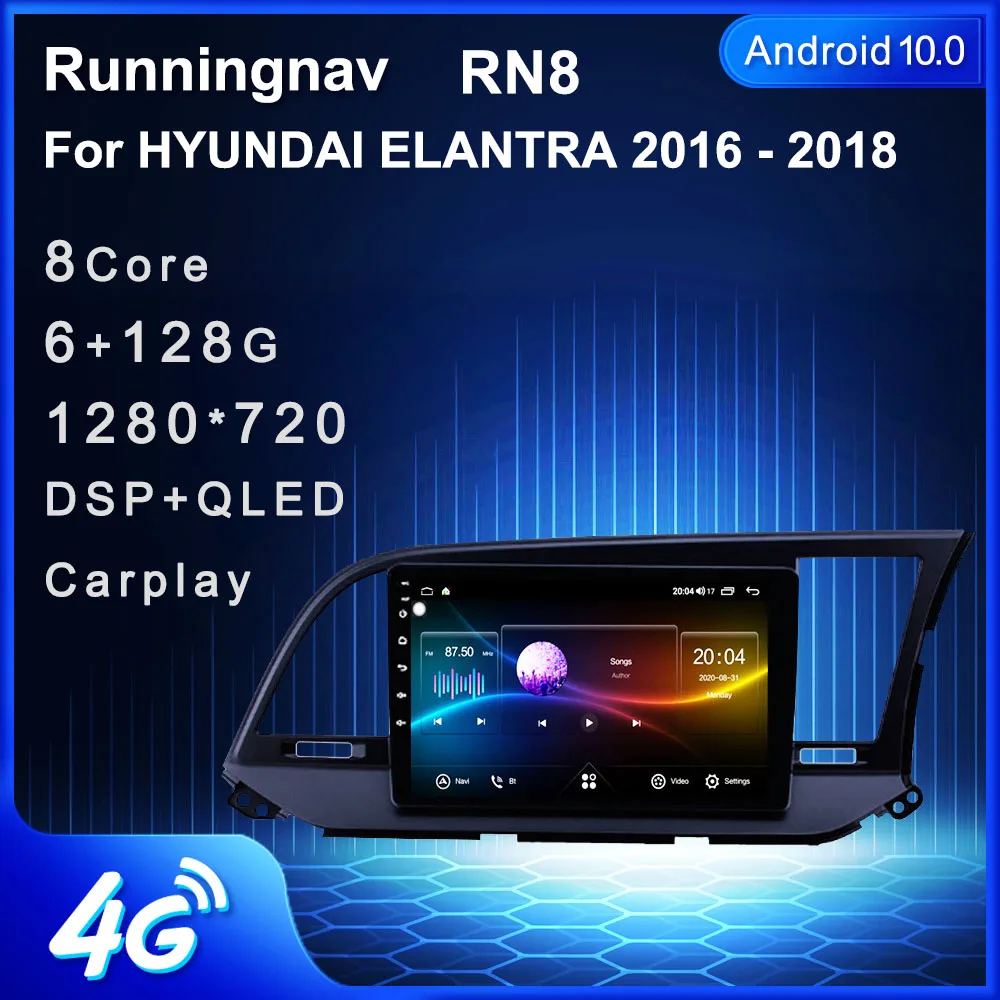 

Runningnav для HYUNDAI ELANTRA 2016 2017 2018 Android автомобильное радио, мультимедийный видеоплеер, навигация GPS