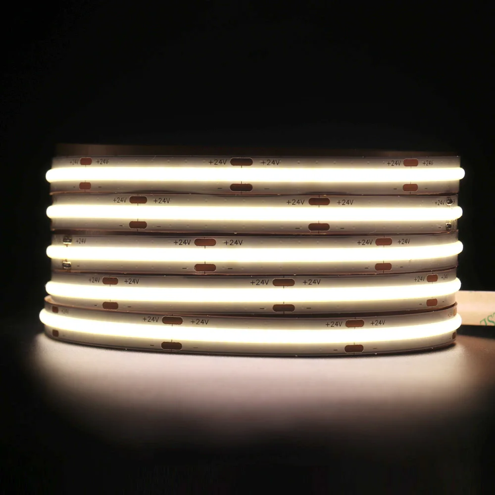 Superhelle 1900LM 10mm COB LED Streifen Lichtleiste Raumdekoration 480LED Band Lichter Wand Küche Warmweiß 3000K 4000K Dimmbar – Detail 1