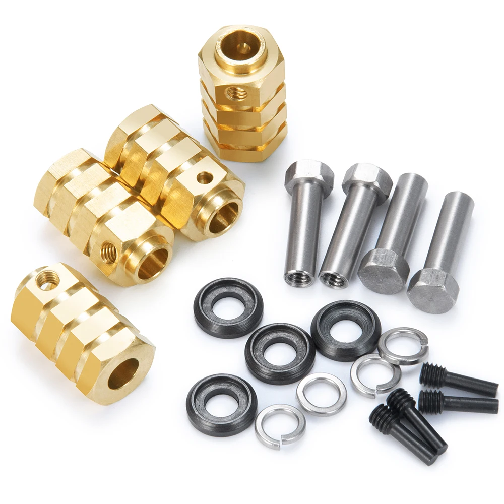 AXSPEED 5/8/9/10/11/12/15/20 mm schweres Messing 12 mm Radnaben Sechskant verlängerter Adapter für TRX-4 TRX-6 1/10 RC Crawler Autoteile – Detail 8