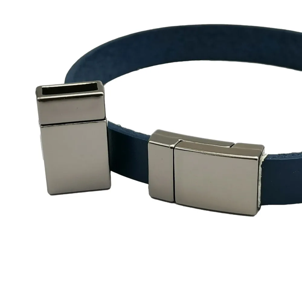 

5 Pieces 10mm Flat Strong Magnetic Clasps Bracelet Making Black Closure 10mmx3mm Inner Size Leather Strip Glue Watchband Clasps