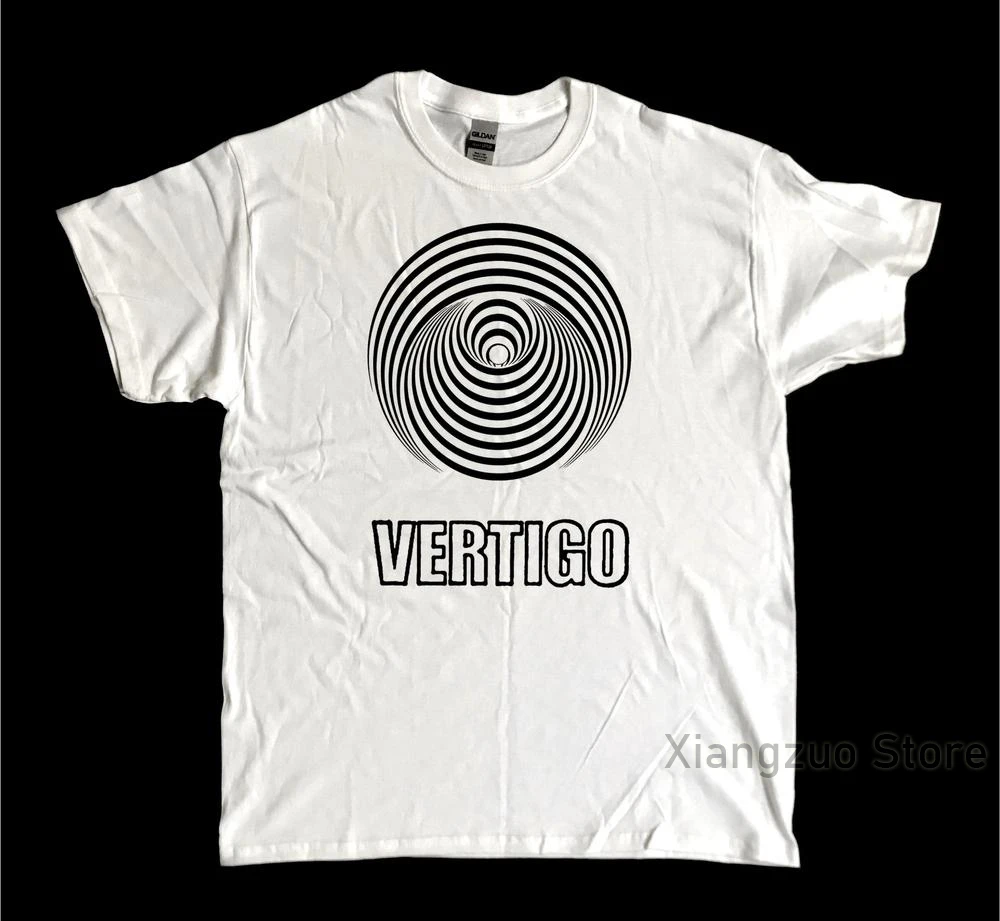 VERTIGO SWIRL Record label screenprinted tribute T Shirt cotton casual Men t shirt Women's tee shirts tops