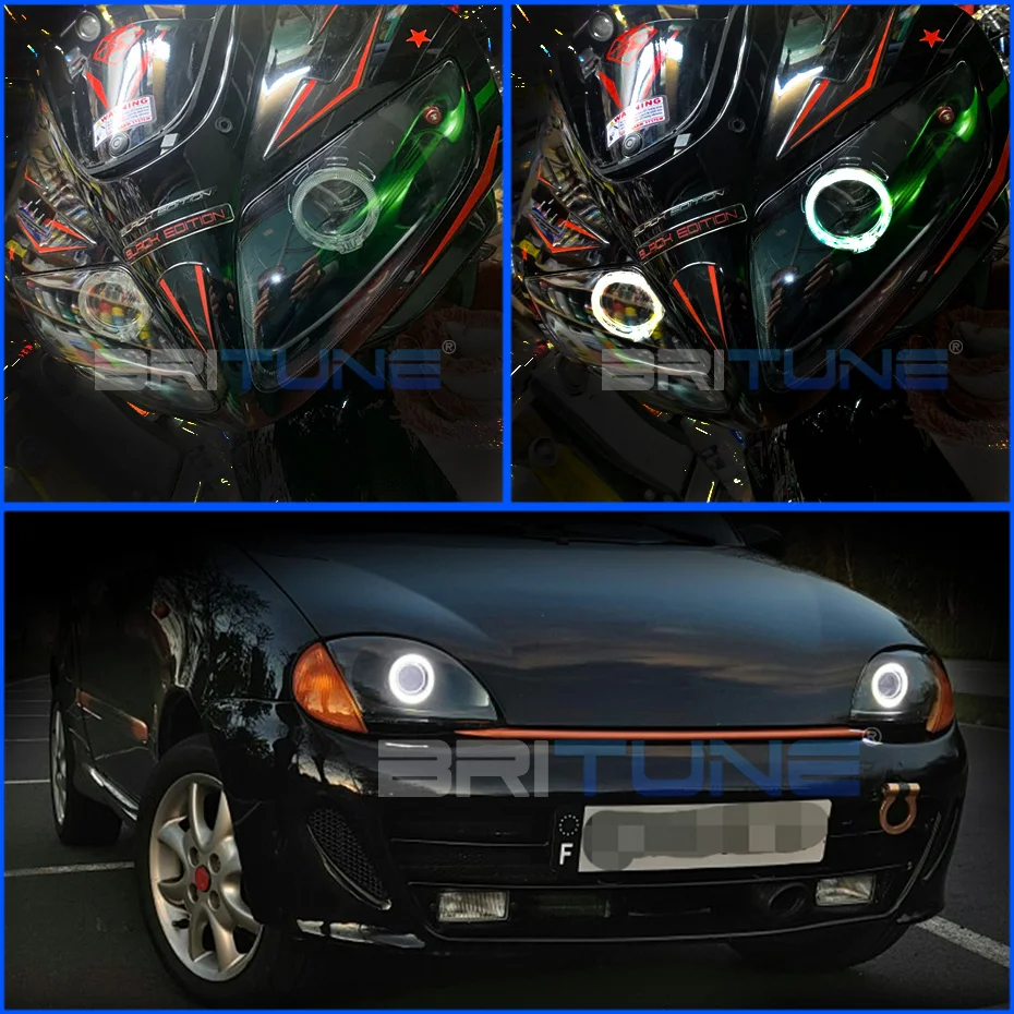 Britune Bi-xenon Lenses Mini 2.0 inch Projector Angel Eyes H4 H7 Headlight Lens H1 HID LED Light Bulbs Car Accessories Retrofit
