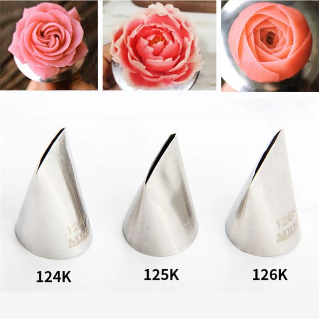 124k 125k 126k Austin Rose Petal Icing Piping Nozzles Stainless Steel Baking Pastry Tips Cream Fondant Decorating Tools Cake Tools AliExpress