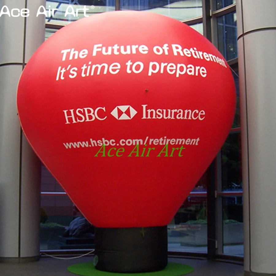 

Custom Commercial Red Inflatable Hot Air Balloon Model With Printed Logo For Trade Show/Advertising Made By Ace Air Art