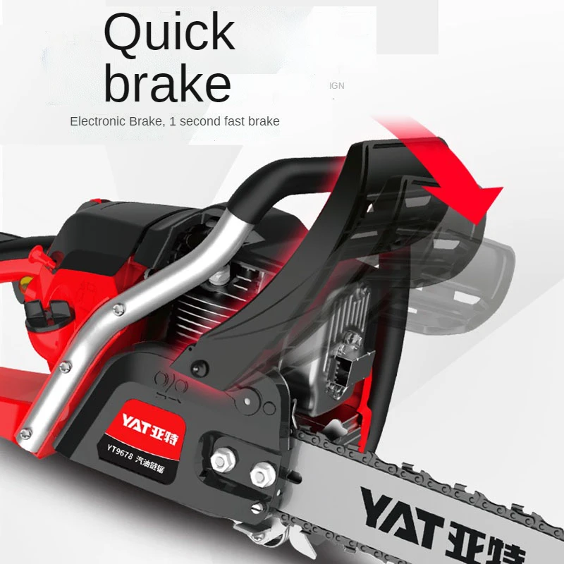 Boutique quatro-stroke gasolina serra motosserra de alta potência serra de registro doméstico handheld máquina de corte de árvores artefato