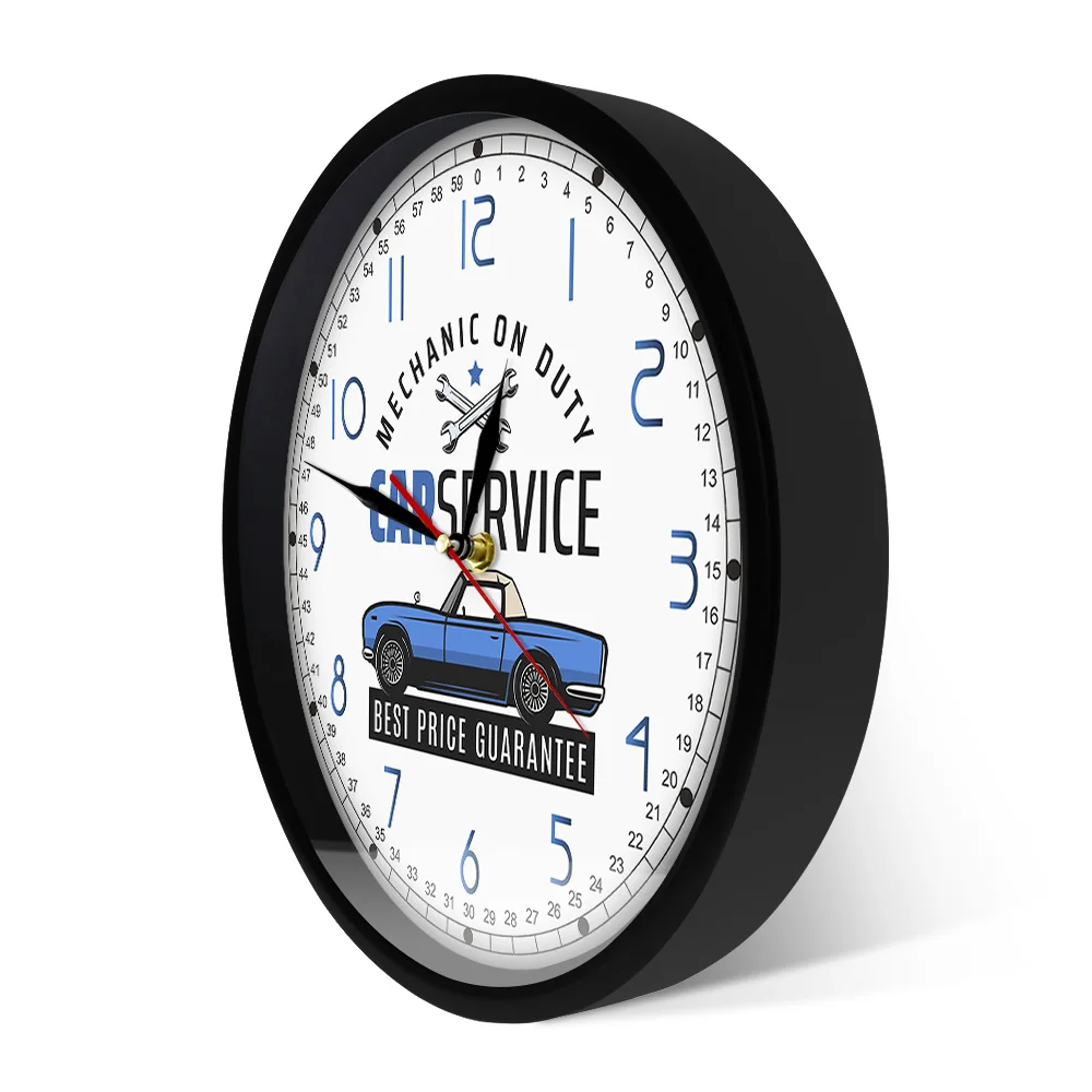 Vintage Garage Service Repair Mechanic on Duty Station Car Automotive Wall Clock Custom Garage Logo Business Brand Wall Watch