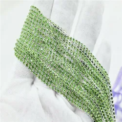 chains for needlework Crystal Rhinestone Chain Silver gold Trim Costume Bridal Sewing 10 yards ss6 ss8 ss16 garment crafts