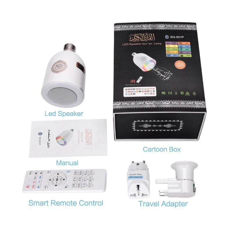 SQ-302 لمبة لاعب مصباح بلوتوث مكبر الصوت اللاسلكي ضوء الليل الملونة APP التحكم المتكلم المتحدث القرآن