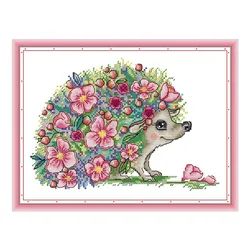 Bella hedgehog kit punto croce aida 14ct 11ct conteggio della tela di canapa stampata punti di ricamo a mano FAI DA TE cucito