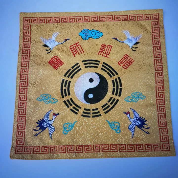 Taoist articles, jacquard materials, sutra cover, the Eight Diagrams red-crowned crane diagram, Taoist Scripture cloth